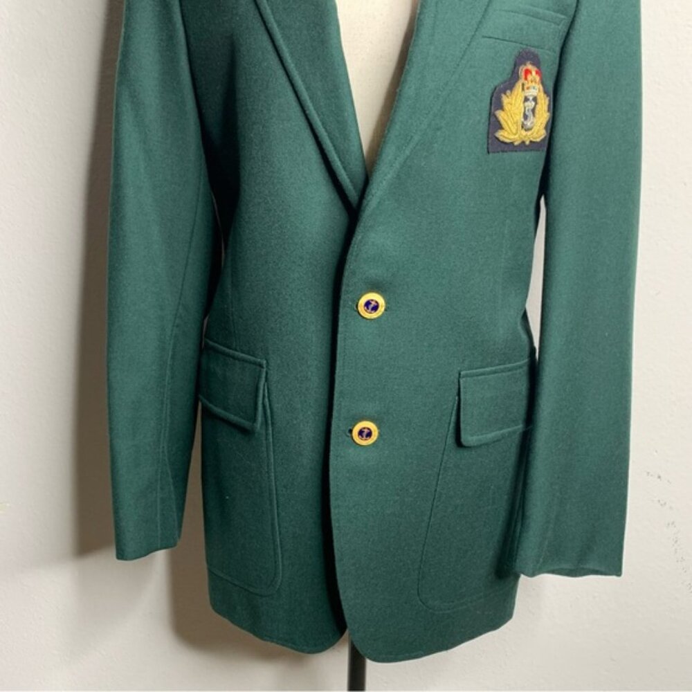 Vintage Dark Green Single-Breasted Blazer - Picture 8 of 12
